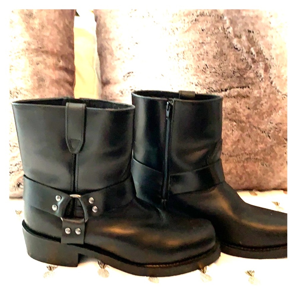Moto boots leather size 11 wide Dingo